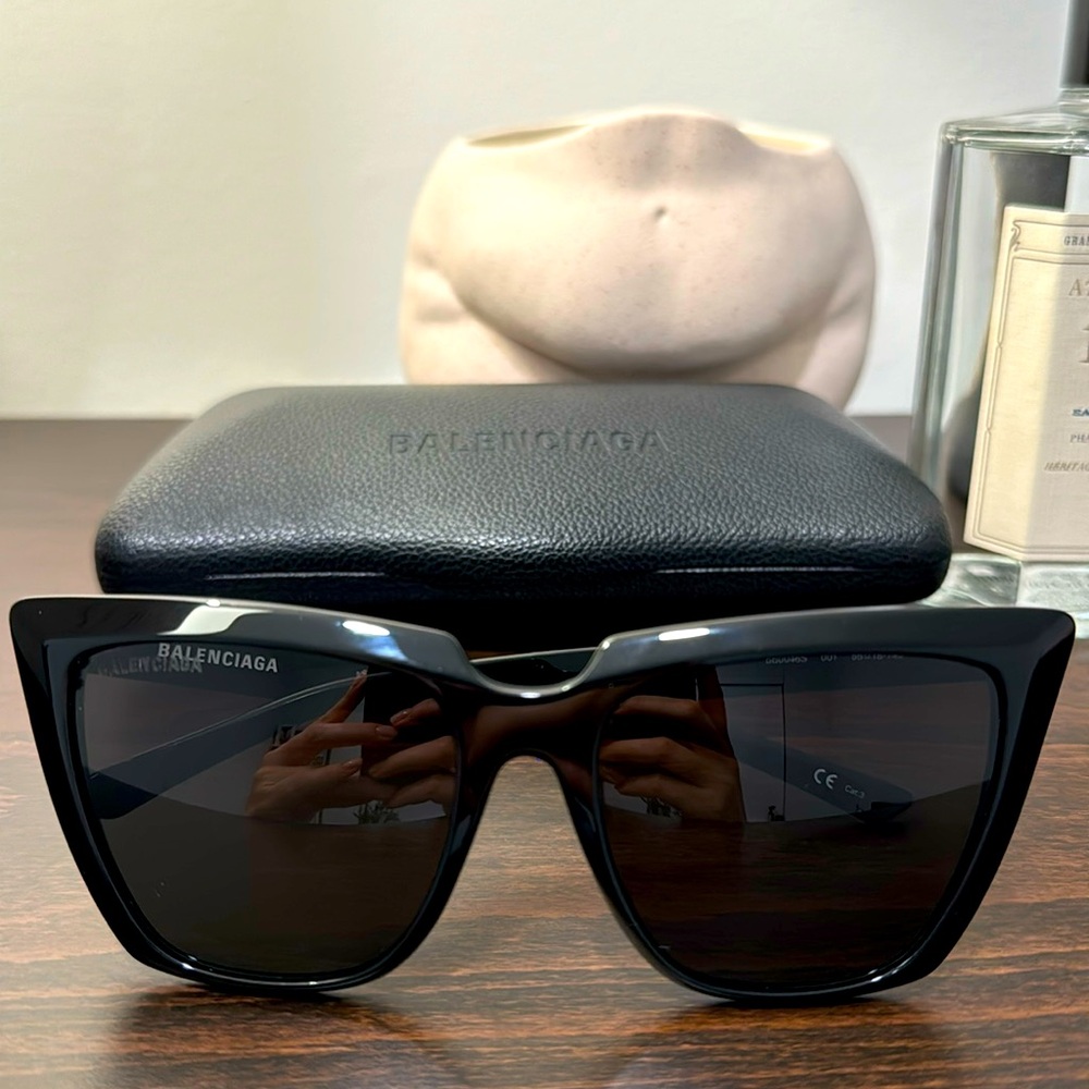 Balenciaga Black Cat-Eye Sunglasses